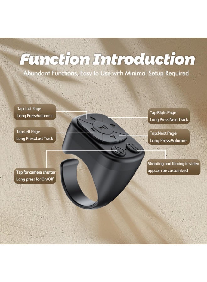 OSHIMA Visit the OSHIMA Store Wireless TikTok Scrolling Ring, Bluetooth Remote Control Ring for iPhone/Android, App Page Turner, Video & Music Controller, iOS Android Compatible - Image 3